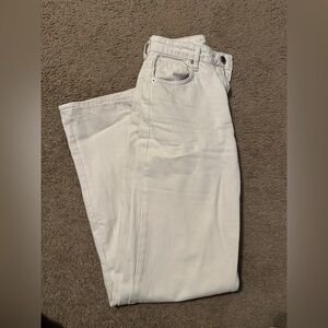 Zara Cream Wide Leg Denim Jeans